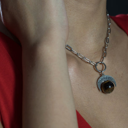 Choker Naja Talismano “Coraggio” Occhio di Tigre