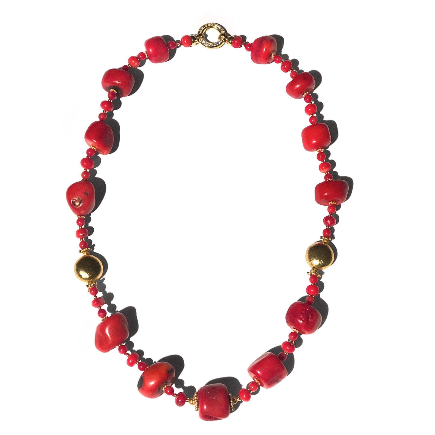 Collana Donna di Corallo Bambù e Argento