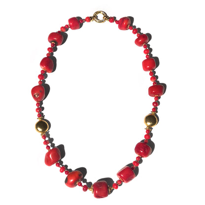 Collana Donna di Corallo Bambù e Argento
