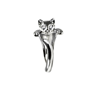 Anello Gattino Argento 925 Occhi con Zirconi colorati